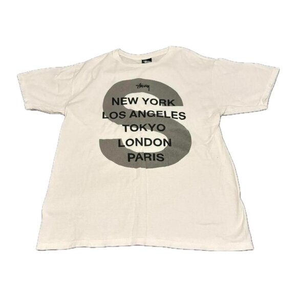 (US M Medium) **DEADSTOCK/NEVER WORN** Stussy S Cities Tee 'White' - 1902901 WHI - Picture 1 of 6